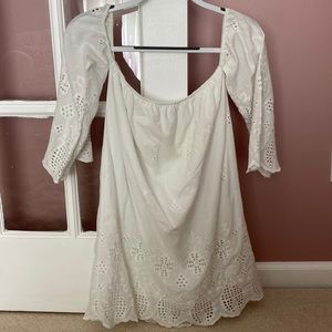 Eyelet Off-the-Shoulder Dress